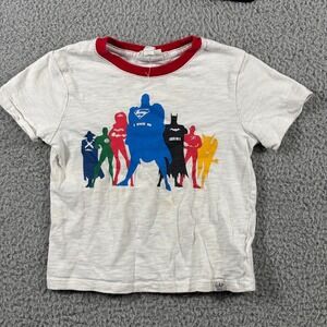 Baby Gap DC Comics Justice League Superhero Ringer Graphic Tee Gray Kids 3T‎
